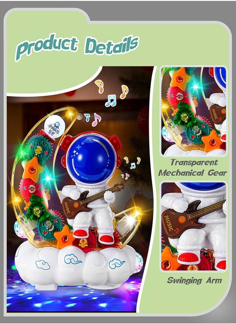 Moovant Electric Toys with Lights and Music, Electric Transparent Rotating Gear Astronaut Light-Up Toy, Early Education Crawling Toy for Toddlers  - Image 2