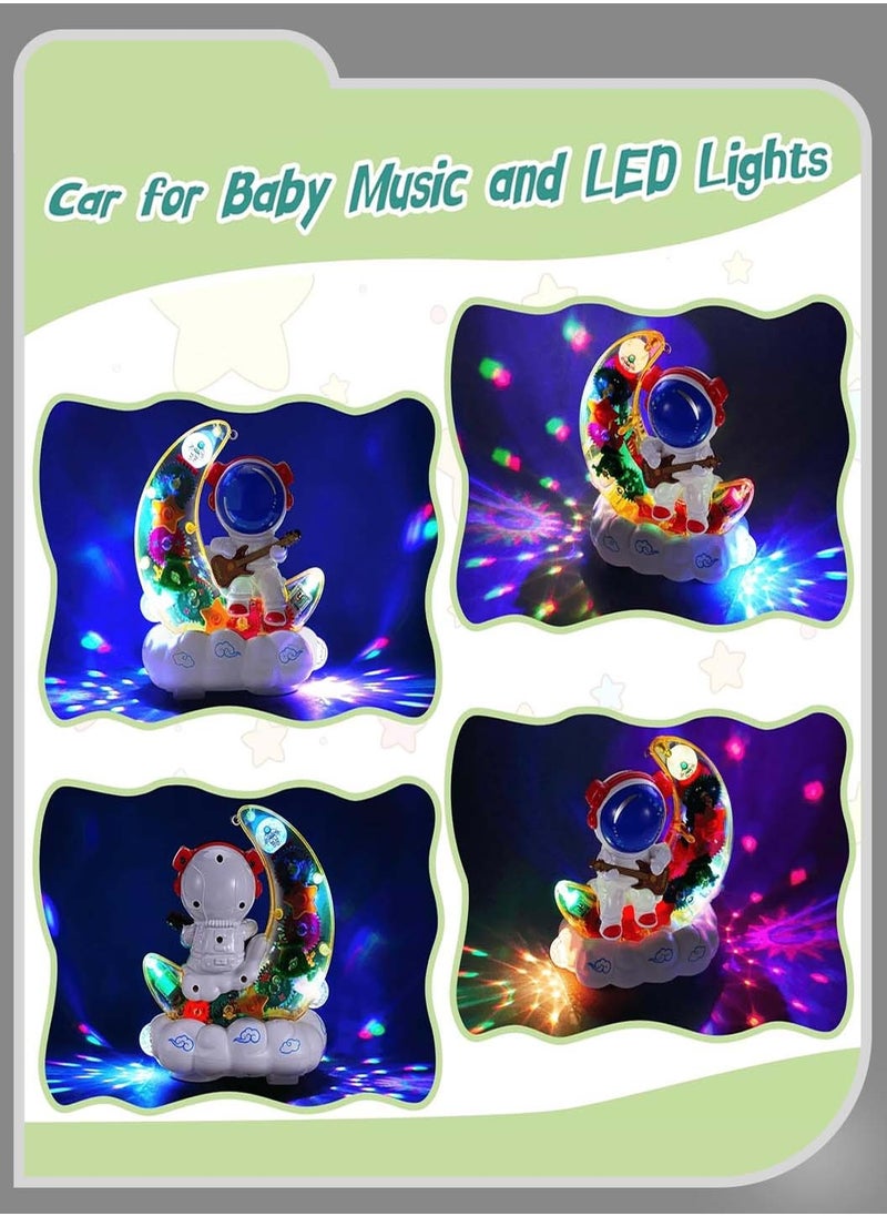 Moovant Electric Toys with Lights and Music, Electric Transparent Rotating Gear Astronaut Light-Up Toy, Early Education Crawling Toy for Toddlers  - Image 3