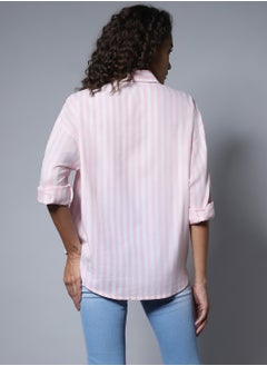 HIGH STAR Boxy Striped Longline Casual Shirt for Women  - Image 5