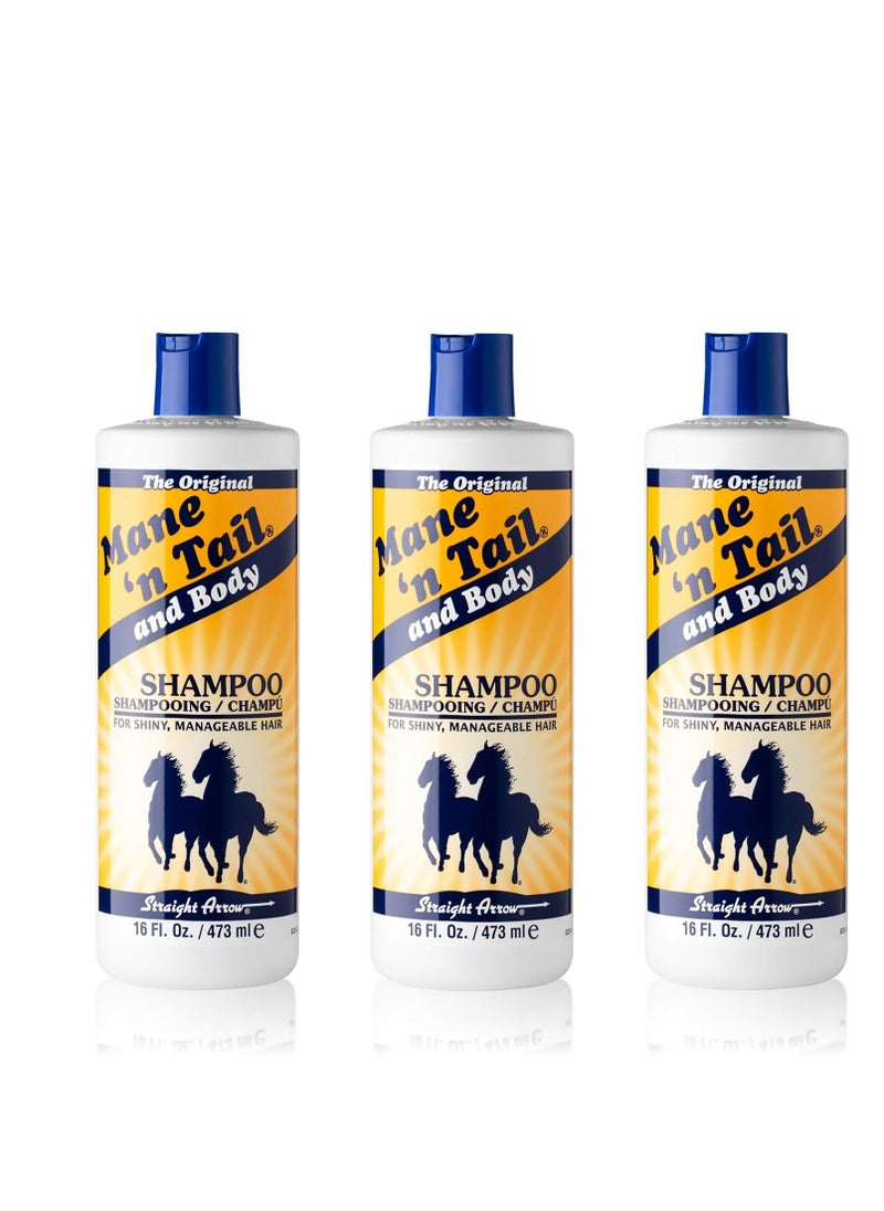 Mane 'n Tail Mane 'n Tail Original Formula For Thicker Fuller Stronger Hair 16 oz (3 pack Shampoo)  - Image 1