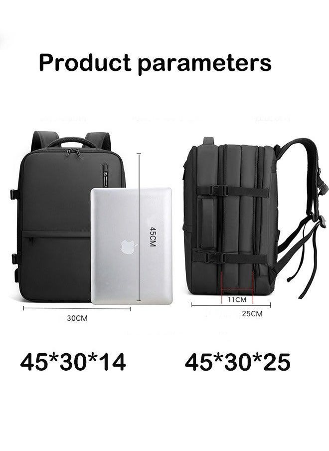 Miya Business Travel Laptop Backpack Anti-Theft Durable Computer Bag With USB Charging Port Waterproof College School Backpack For Men & Women Fits 17 Inch Notebook Black  - Image 2