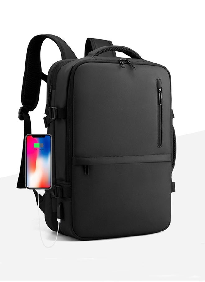 Miya Business Travel Laptop Backpack Anti-Theft Durable Computer Bag With USB Charging Port Waterproof College School Backpack For Men & Women Fits 17 Inch Notebook Black  - Image 1