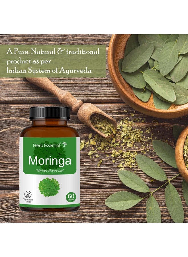 Herb Essential أقراص مورنغا الأساسية 500 ملغ - 60 قرص | غنية بمضادات الأكسدة، والفيتامينات A و B و C و D و E، والكالسيوم، والبوتاسيوم، والحديد | تدعم المناعة، وصحة الجهاز الهضمي، والرفاهية العامة - Image 5