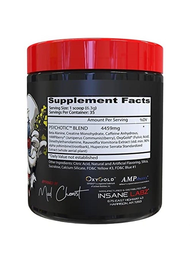 Insane labz Psychotic, High Stimulant Pre Workout Powder, Extreme Lasting Energy, Focus and Endurance with Beta Alanine, Creatine Monohydrate DMAE, 35 Srvgs (Apple)  - Image 2