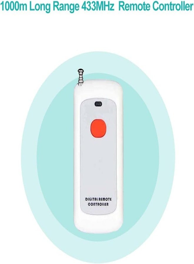 ROBOWAY 1 Button RF Remote Control, 100m Long Range Distance, 1CH Wireless Remote Control, 433Mhz RF Switches - WHITE - Image 2