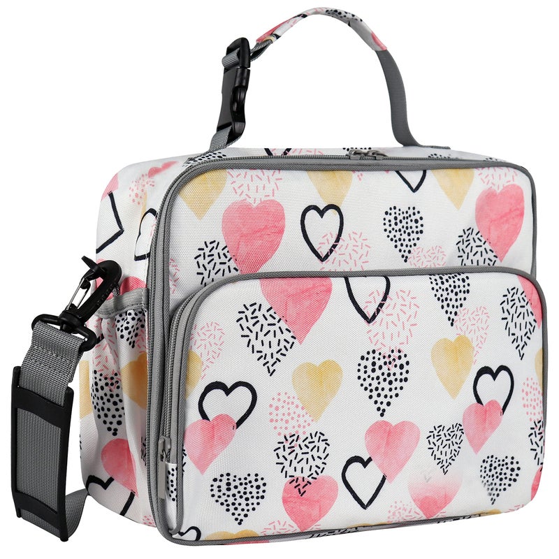 MESA Lunch Bag for Kids - Kids Lunchbox for School, Daycare, Kindergarten - Insulated Lunch Box for Girls & Boys (Heart) - Image 1