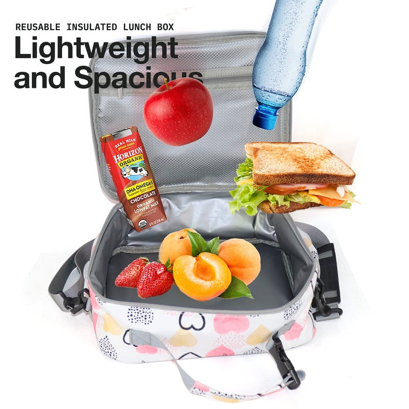 MESA Lunch Bag for Kids - Kids Lunchbox for School, Daycare, Kindergarten - Insulated Lunch Box for Girls & Boys (Heart) - Image 3