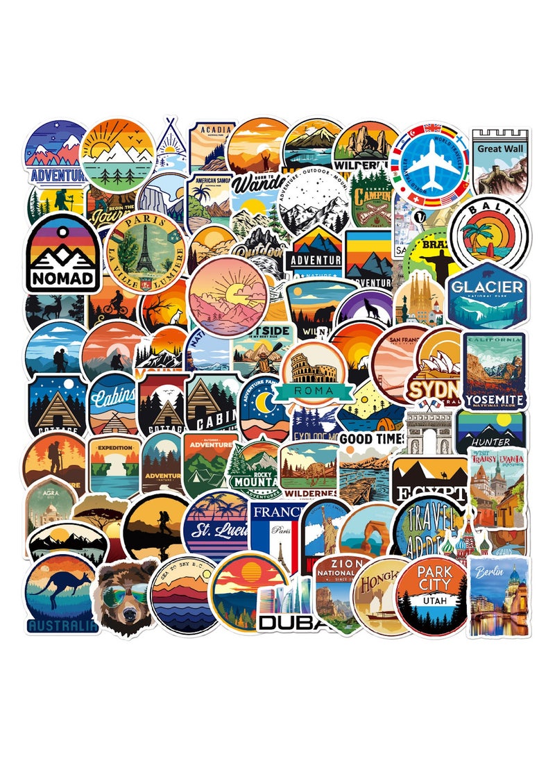100pcs Outdoor Camping Hiking Adventure Stickers Wilderness Nature Travel Camper Waterproof Summer Camp Decals for Water Bottle Laptop Decoration for Adults Teens Kids  - Image 5