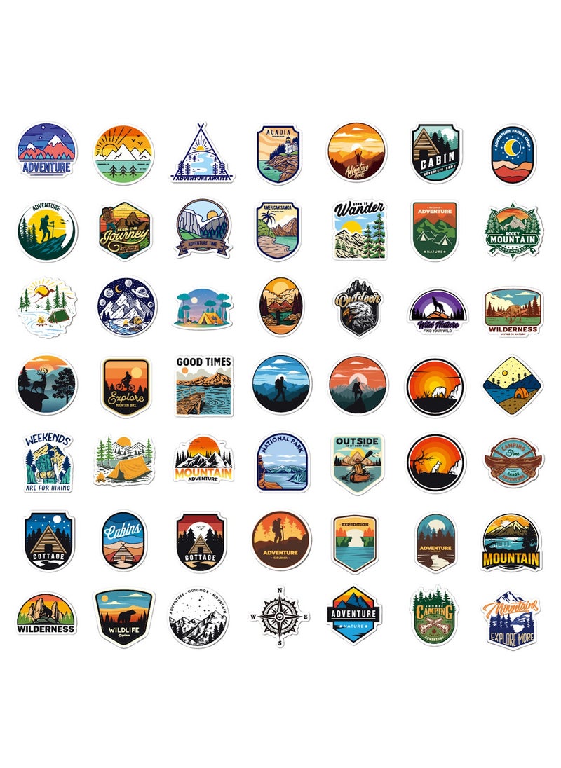 100pcs Outdoor Camping Hiking Adventure Stickers Wilderness Nature Travel Camper Waterproof Summer Camp Decals for Water Bottle Laptop Decoration for Adults Teens Kids  - Image 3