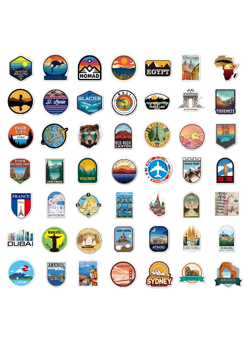 100pcs Outdoor Camping Hiking Adventure Stickers Wilderness Nature Travel Camper Waterproof Summer Camp Decals for Water Bottle Laptop Decoration for Adults Teens Kids  - Image 2