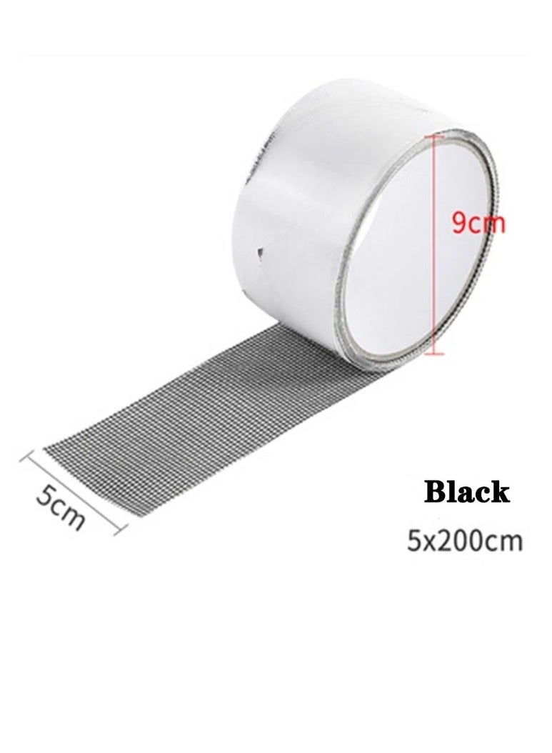 Window Screen Repair Tape, Strong Adhesive Waterproof Mesh Tape, Easy To Use Screen Patch Repair Tape, Self Adhesive Mesh Patch For Covering Window Door Tears Holes, (1pc, Black)  - Image 1