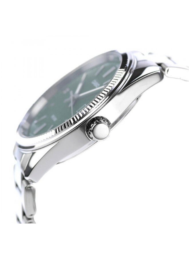 Casio Men's Watch - MTP-1302PD-3AVDF Green Dial, Silver Band - Image 2