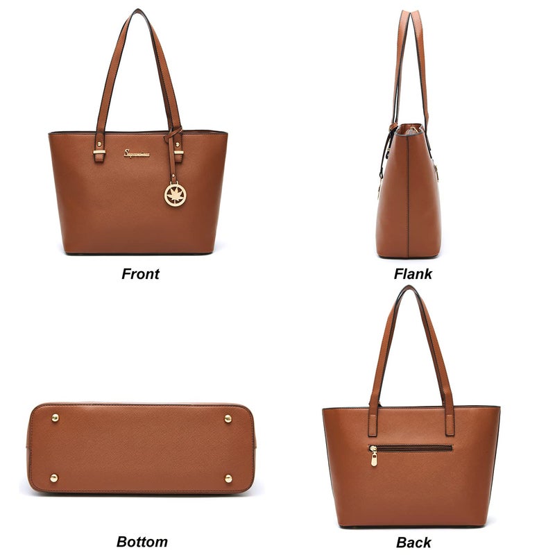 Soperwillton Handbags and Purses for Women Shoulder Tote Bags Top Handle Satchel Purse Set 5pcs - Image 2