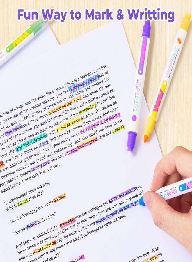 JoyCat 10 Color Changing Highlighter Pens,Dual Tip Magic Markers,Assorted Fluorescent Colors for Art Journaling,Note Taking&School Office Journaling Supplies,No Bleed,Ideal gift▮ for Kids&Adult - Image 3