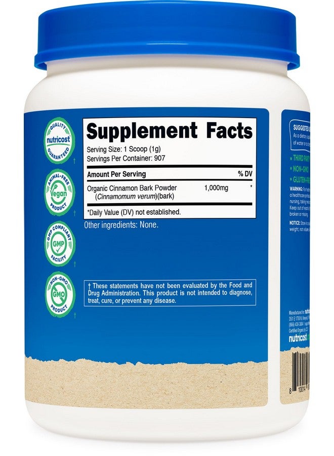 Nutricost مسحوق القرفة السيلانية العضوية من نوتريكوست (2 رطل) - نباتي، خالي من الغلوتين، خالي من الكائنات المعدلة وراثيًا - Image 5