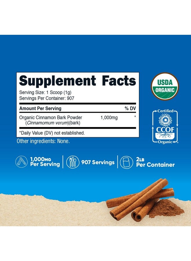 Nutricost مسحوق القرفة السيلانية العضوية من نوتريكوست (2 رطل) - نباتي، خالي من الغلوتين، خالي من الكائنات المعدلة وراثيًا - Image 2