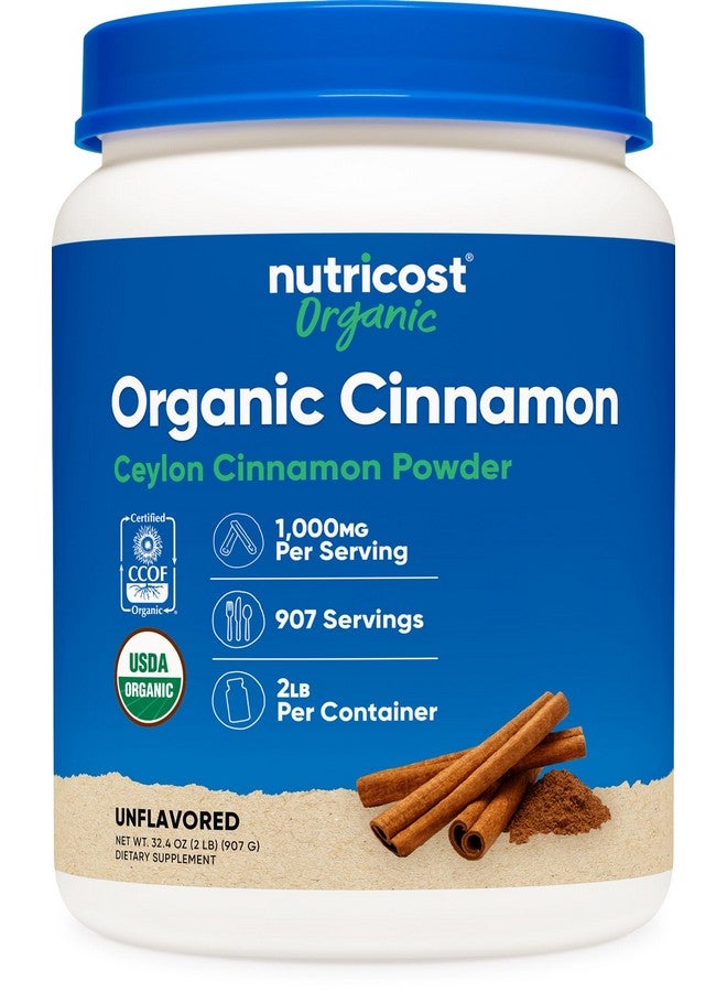 Nutricost مسحوق القرفة السيلانية العضوية من نوتريكوست (2 رطل) - نباتي، خالي من الغلوتين، خالي من الكائنات المعدلة وراثيًا - Image 1