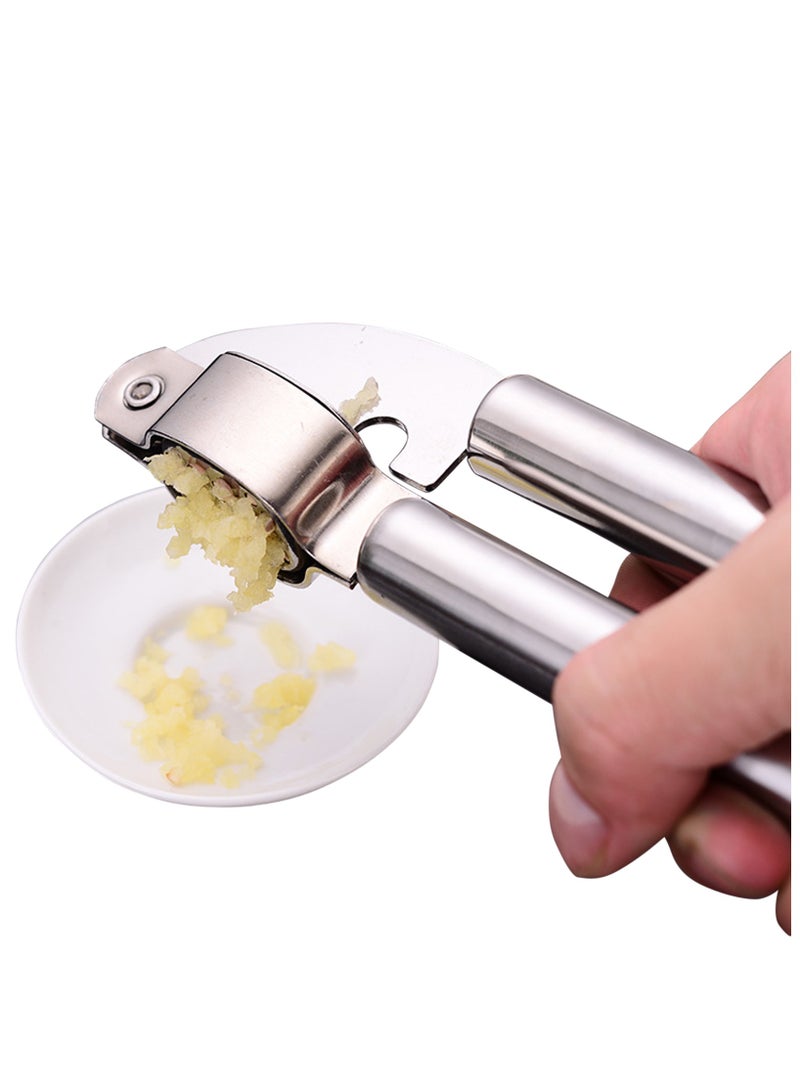 Household garlic press Manual garlic press Stainless steel kitchen gadget Quick garlic mince - Image 2