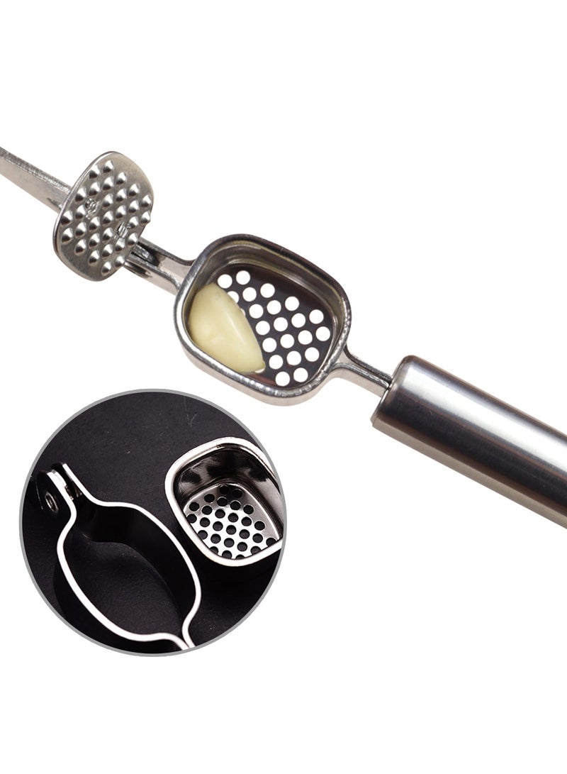 Household garlic press Manual garlic press Stainless steel kitchen gadget Quick garlic mince - Image 4