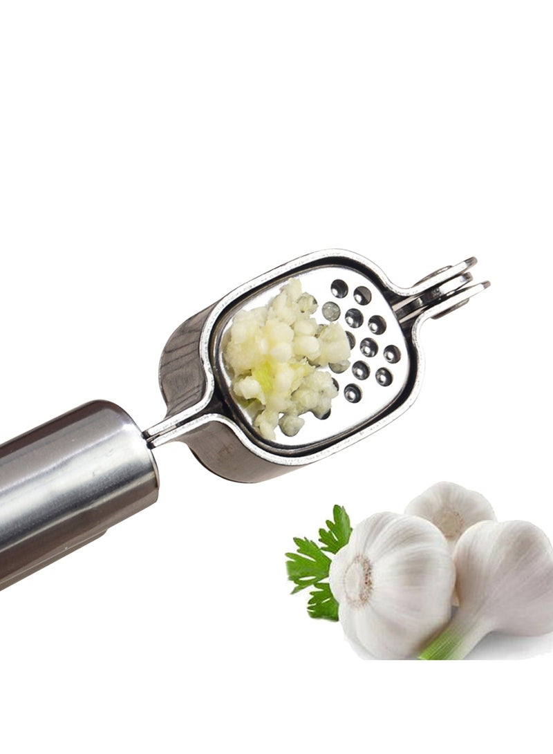 Household garlic press Manual garlic press Stainless steel kitchen gadget Quick garlic mince - Image 3