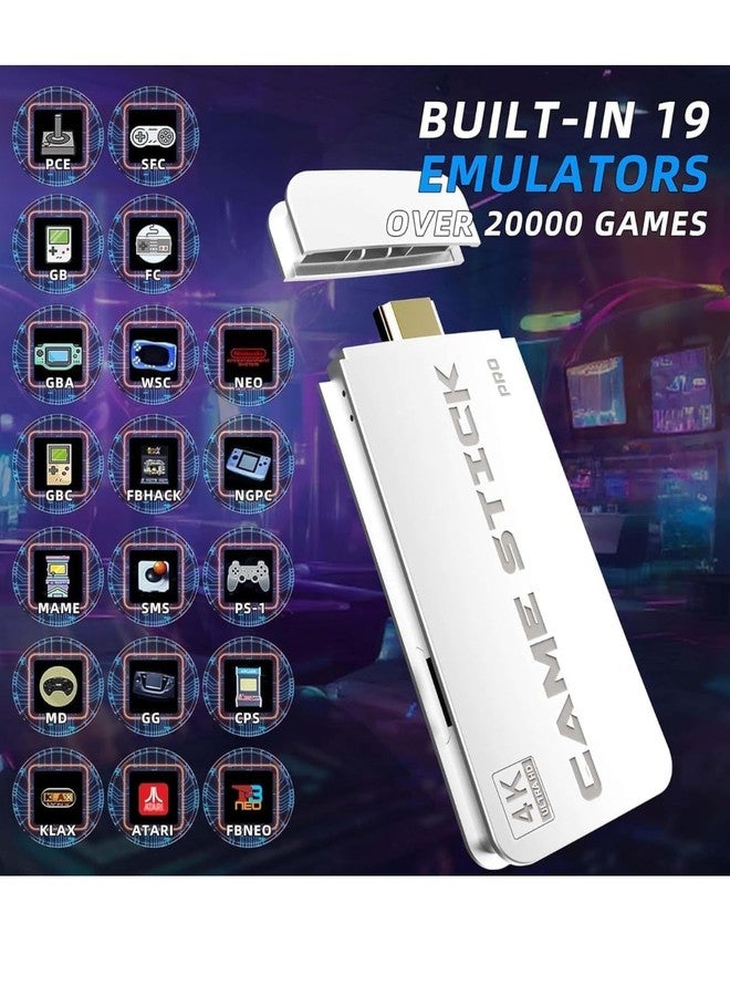 SSR New Retro Game Console, Nostalgia Gaming Stick, Classic Video Games with 4K HDMI, 20,000+ Games and 19 Emulators, Upgraded Dual 2.4G Wireless Controllers 64GB - Image 2