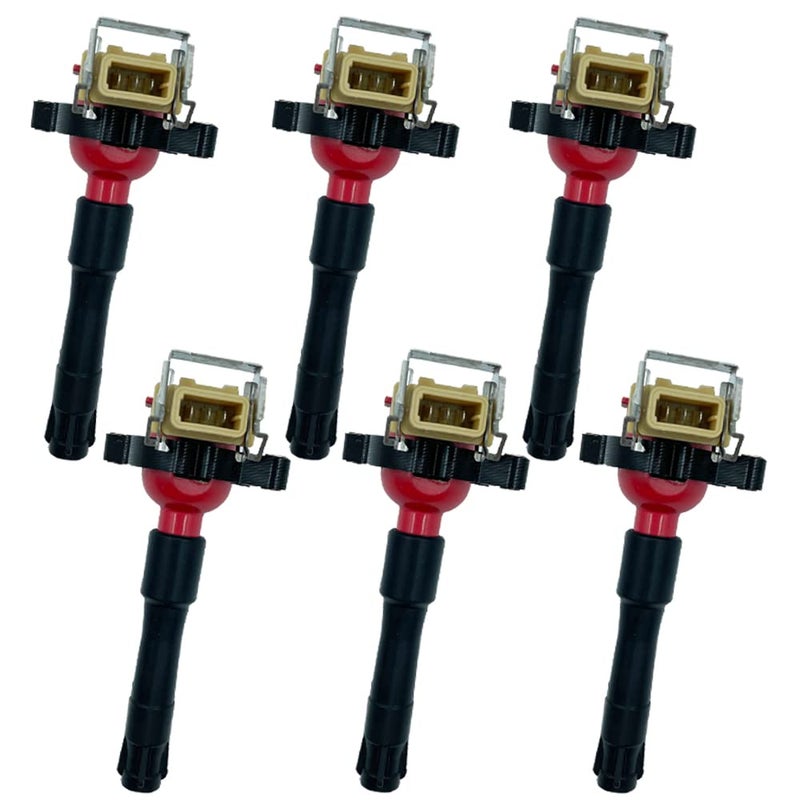 6PCS HIGH PERFORMANCE IGNITION COIL ARKIG354R UF354 E46 E36 E39 E38 E31 E53 E85 FOR BMW 3 5 7 8 Series Z3 Z4 X3 X5 M3 M5 E46 E36 E39 E38 E31 E53 E85 LANDROVER 22 25 28 30 32 L6 M52 M54 S52 M62