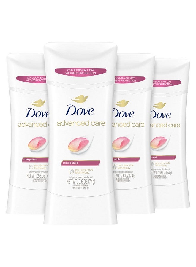 Dove Dove Advanced Care Antiperspirant Deodorant Stick Rose Petals 4 Count for after shave care for underarms 72 hour odor control with all-day sweat protection stick for soft underarms 2.6 oz - Image 1