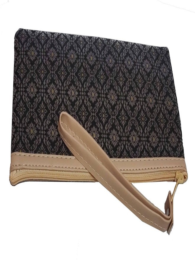 DeLegarde Traditional Brocade Clutch Wallet for Women, Black, 18 x 9.5 cm - Image 4