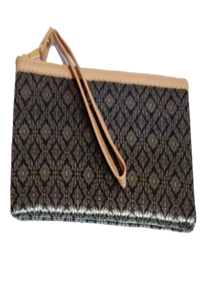 DeLegarde Traditional Brocade Clutch Wallet for Women, Black, 18 x 9.5 cm - Image 5