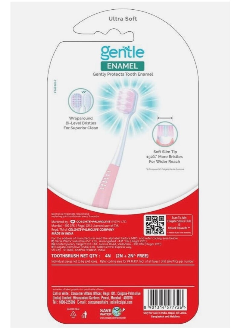 Colgate Gentle Enamel Ultra Soft Bristles Manual Toothbrush 4pc - Image 5