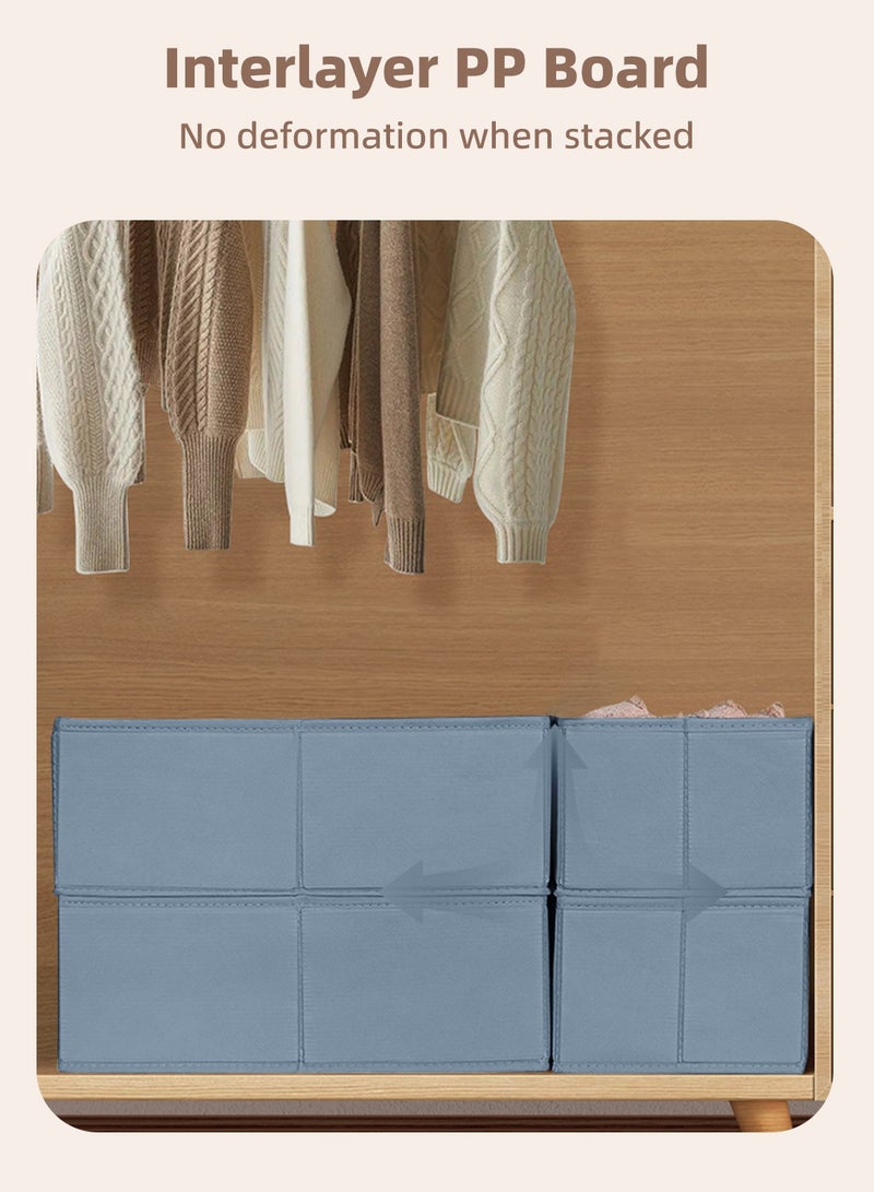 Foldable Storage Box, Closet Organizer with Dividers, Drawer Organizer with Grids, Partitioned Containers, Cloth Organizer, Wardrobe Organizer, Wardrobe Clothes Bins for Underwear, Socks, Bras, Drawers & Multi-Functional Space Saving Storage Boxes - Image 4