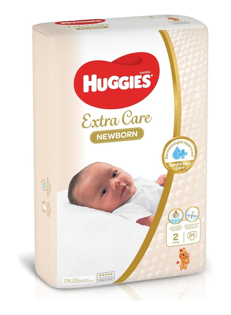 هجيز حفاضات لحديثي الولادة مقاس 2 صغيرة 46 كجم عبوة جامبو 64 حفاضة - Image 3