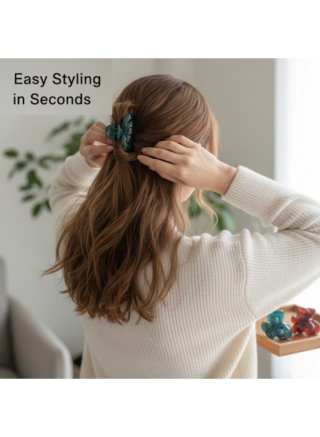 Dantiya 6 Pcs Mini Hair Claw Clips Set for Women & Girls– Stylish Non-Slip Strong Hold Mini Plastic Hair Clamps for Bangs, Strong Grip Small Claw Clips Set for Thick or Thin Hair, Hair Accessories for Styling, Pinning Bangs, Buns & Everyday Hairstyles, Ideal for Daily Use and Gift Set for Half-Up Styles & Daily Hair Styling - Image 3