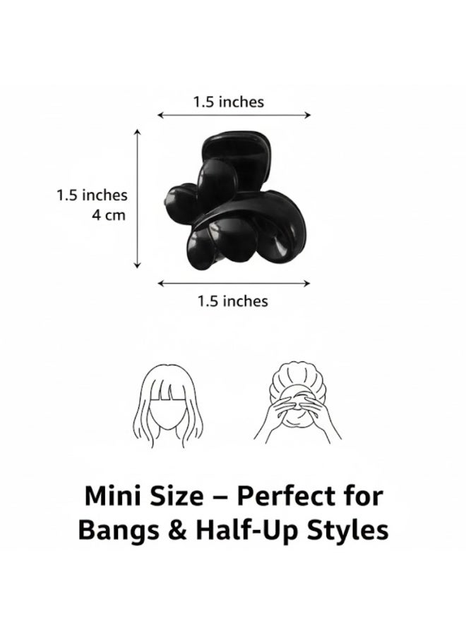 Dantiya 6 Pcs Mini Hair Claw Clips Set for Women & Girls– Stylish Non-Slip Strong Hold Mini Plastic Hair Clamps for Bangs, Strong Grip Small Claw Clips Set for Thick or Thin Hair, Hair Accessories for Styling, Pinning Bangs, Buns & Everyday Hairstyles, Ideal for Daily Use and Gift Set for Half-Up Styles & Daily Hair Styling - Image 4