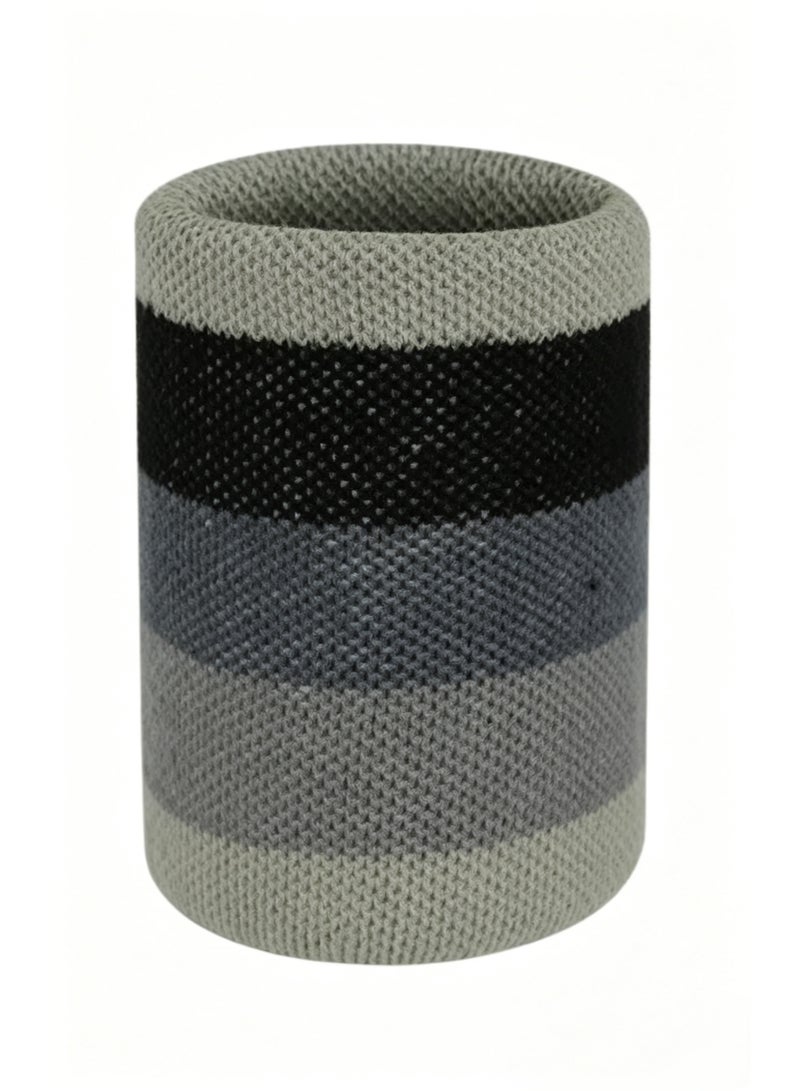 Striped Sports Wrist Sweatband, Knitted Wrist Support, Sweat Absorbing Wristband for Gym Running Basketball Fitness