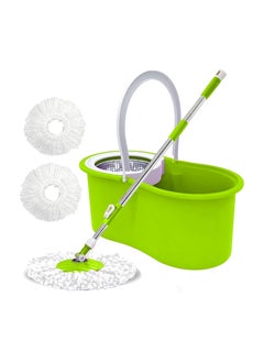 GTSOL Premium Spin Mop & Bucket Set with Stainless Steel Wringer – 5.8L Capacity, Hands-Free Wringing, 360° Rotating Mop Head, Telescopic Handle, 2 Reusable Refills – Ideal for Efficient Floor Cleaning (Green)  - Image 1
