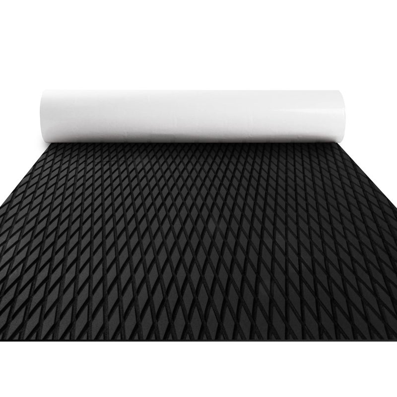 FOCEAN Boat Flooring EVA Foam Boat Decking Camo Marine Flooring Self-Adhesive Marine Mat for Motorboat RV Yacht Kayak, 94.5''x 15.7'', Black - Image 1