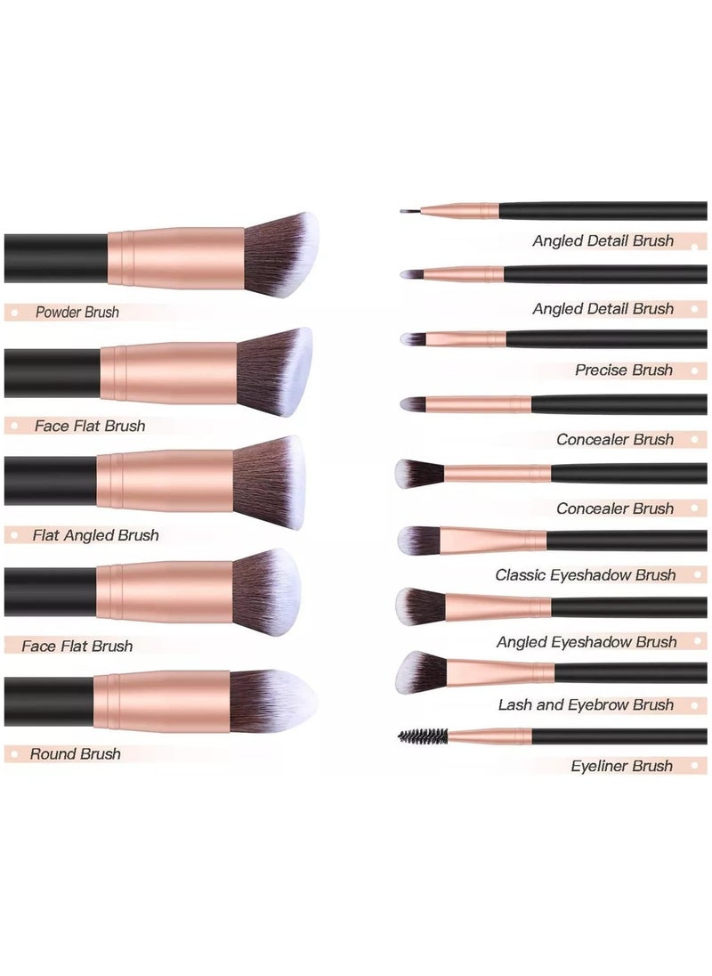 INFLUX 14-piece Rose Gold Makeup Brush Set Cosmetic  - Image 4