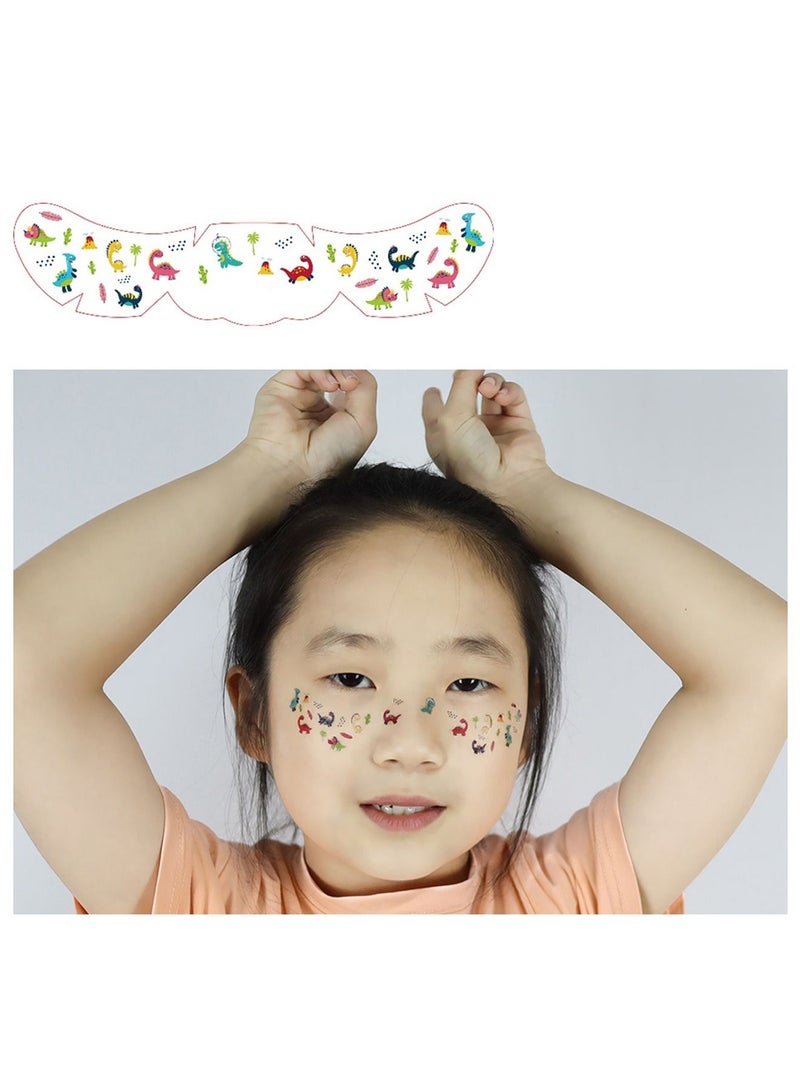 8-Piece Face Temporary Tattoos for Kids Cartoon Butterfly Fruit Dinosaur Face Freckle Tattoo Stickers for Girls Boys Makeup Dancer Costume Birthday Party - Image 2