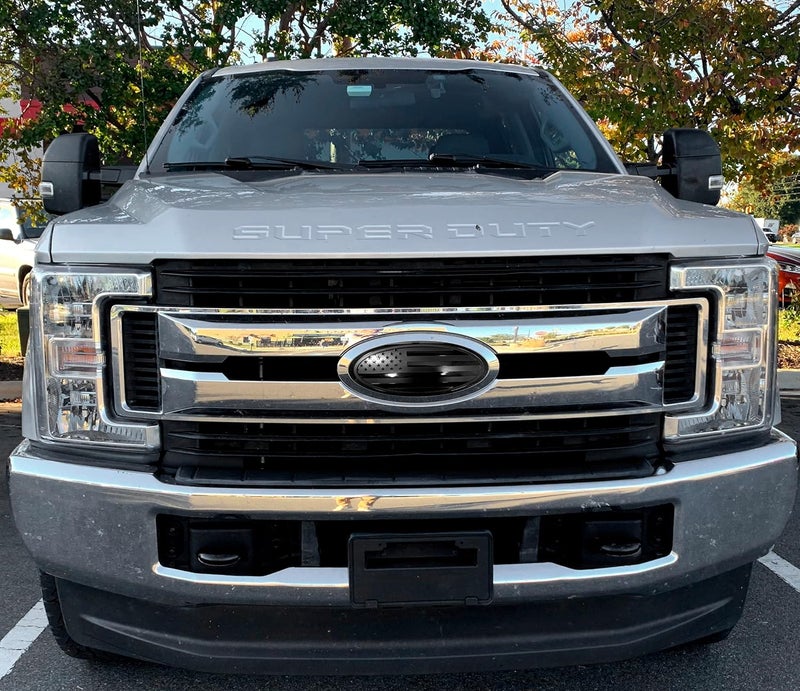eVerHITCH 9.5" Front Grille Tailgate Rear Aluminum Overlay American Black Flag Oval Emblem for F150 (9.5", Black) All-scene compatible build - Image 5