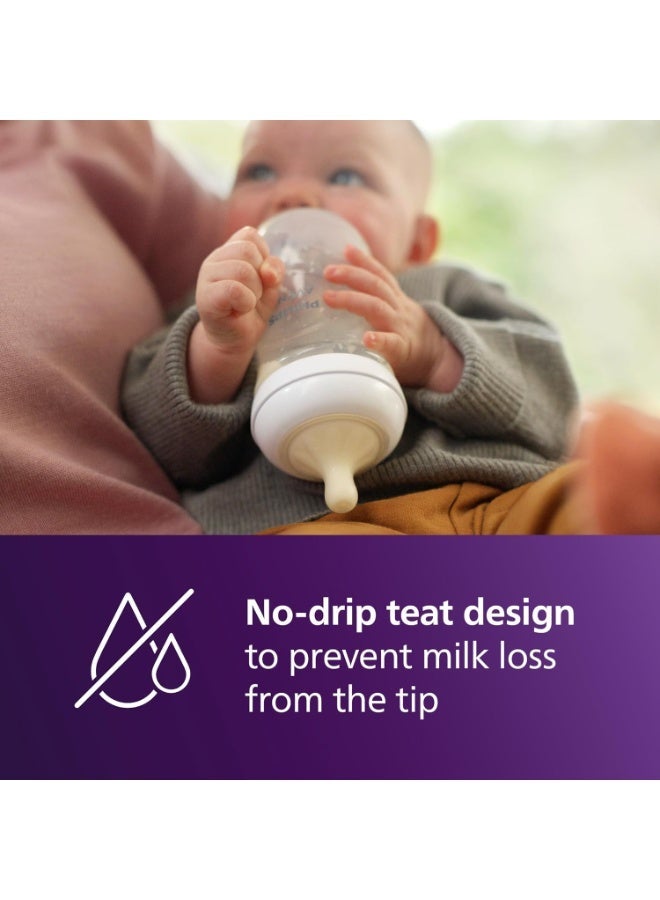 Philips Avent Natural Response Baby Bottle - 3 x 260ml Baby Milk Bottle for Newborns and Up, BPA Free, 1+ Months (Model SCY903/03) - Image 2