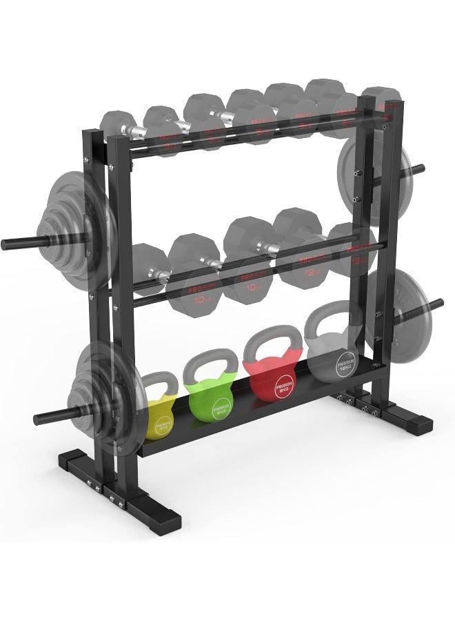 PROIRON Dumbbell Rack, 3 Tier Weights Storage Rack for Dumbbells, Weight Plates, and Kettlebells (1000 Pounds Weight Capacity, 2023 Version) - Image 1