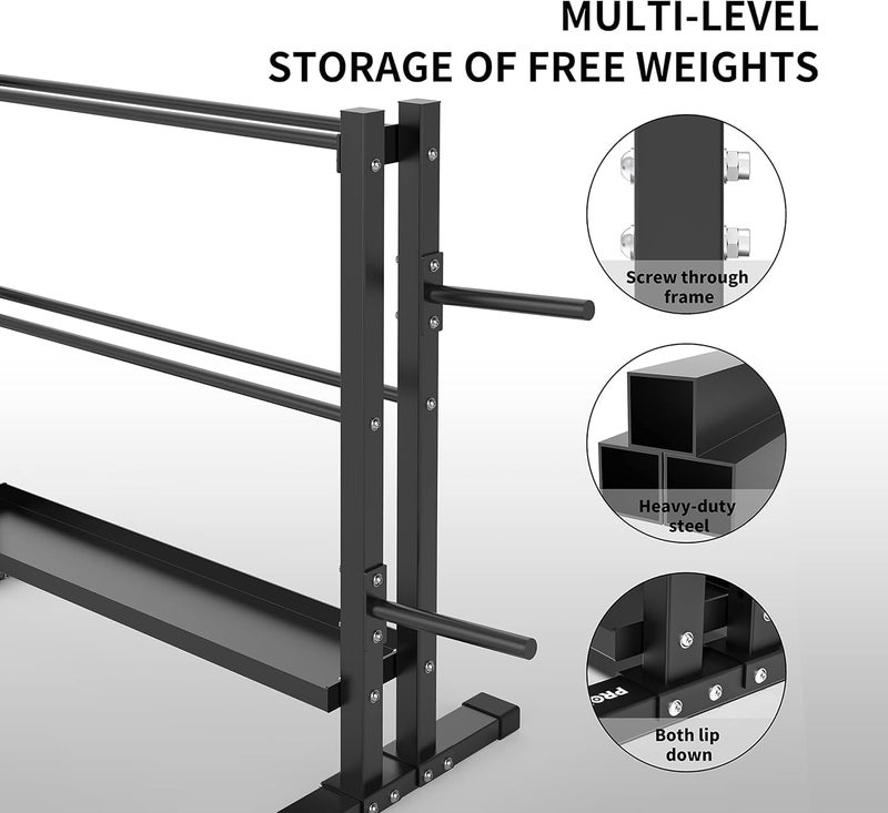 PROIRON Dumbbell Rack, 3 Tier Weights Storage Rack for Dumbbells, Weight Plates, and Kettlebells (1000 Pounds Weight Capacity, 2023 Version) - Image 3
