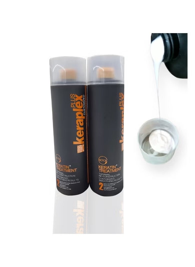 Keraplex Plus Botox Brazilian Keratin Straightening Hair Treatment 1000ml, Enriched with Botox, 24K Gold & Argan Oil. - Image 2