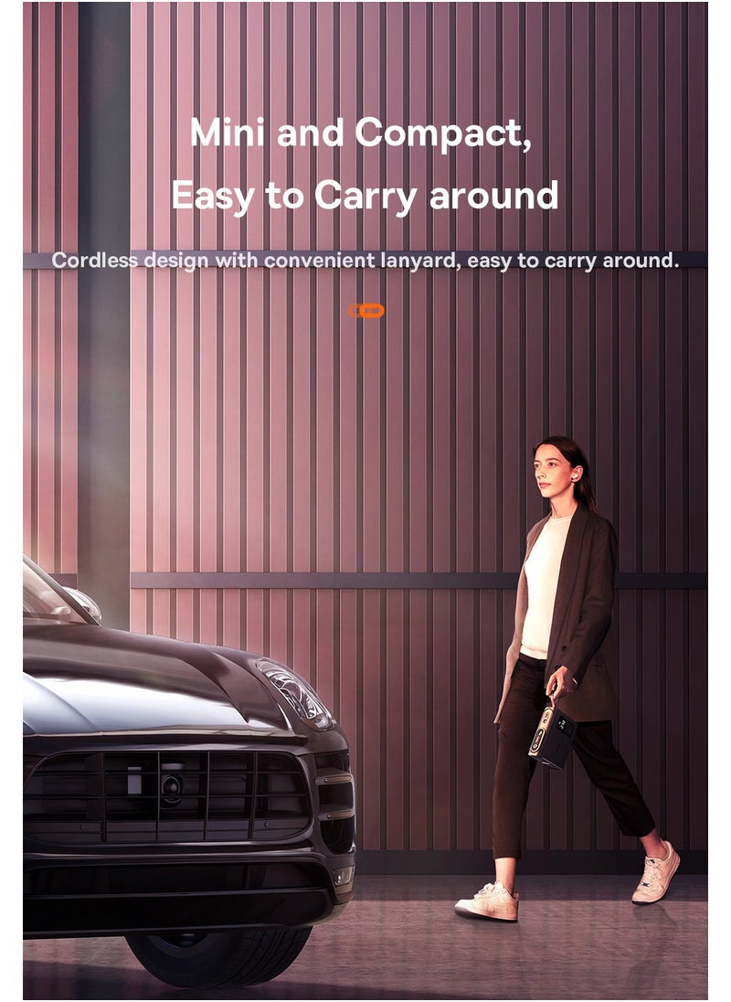 Cordless Tire Inflator, Portable Air Compressor with Smart LCD Display, 6000mAh Rechargeable Battery, Cordless Tire Pump with Flashlight, Digital Pressure Gauge, Auto Shut Off, Compact and Lightweight Air Pump for Car, Motorcycle, Bicycle, Inflatable Ball, Emergency Tire Inflation, Travel Friendly Design