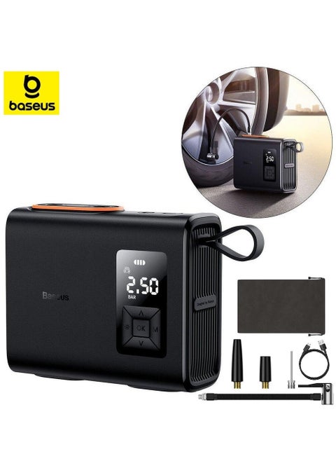 Cordless Tire Inflator, Portable Air Compressor with Smart LCD Display, 6000mAh Rechargeable Battery, Cordless Tire Pump with Flashlight, Digital Pressure Gauge, Auto Shut Off, Compact and Lightweight Air Pump for Car, Motorcycle, Bicycle, Inflatable Ball, Emergency Tire Inflation, Travel Friendly Design