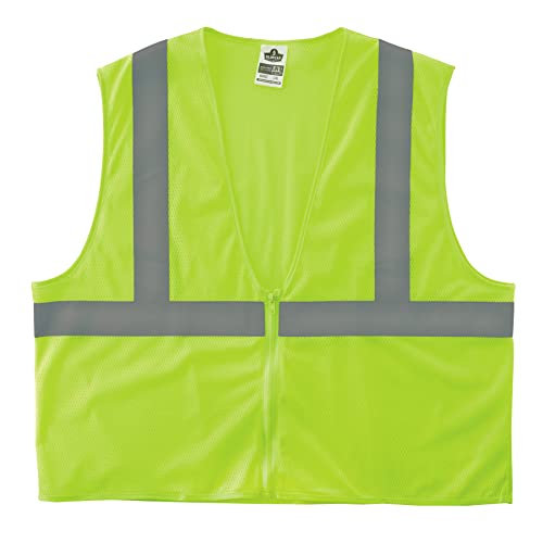 Ergodyne - 20999 GloWear 8205Z Reflective Safety Vest, High Visibility Lime Mesh, Type R Class 2, Zipper Closure, 4XL/ 5XL - Image 3
