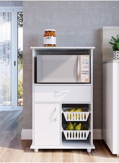 DANUBE HOME خزانة فواكه Wooper منظم مطبخ منزلي قوي أثاث بتصميم حديث لغرفة الطعام وغرفة المعيشة والمطبخ 67.50x45x111.40 سم أبيض  - Image 4