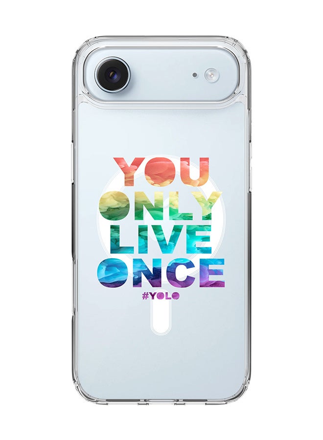 Stylizedd Classic Clear MagSafe Case for iPhone 17 Air , Hybrid Soft Case Flexible Edges Anti Drop TPU PC Gel Thin Transparent Cover [ Designed for iPhone 17 Air ] - YOLO