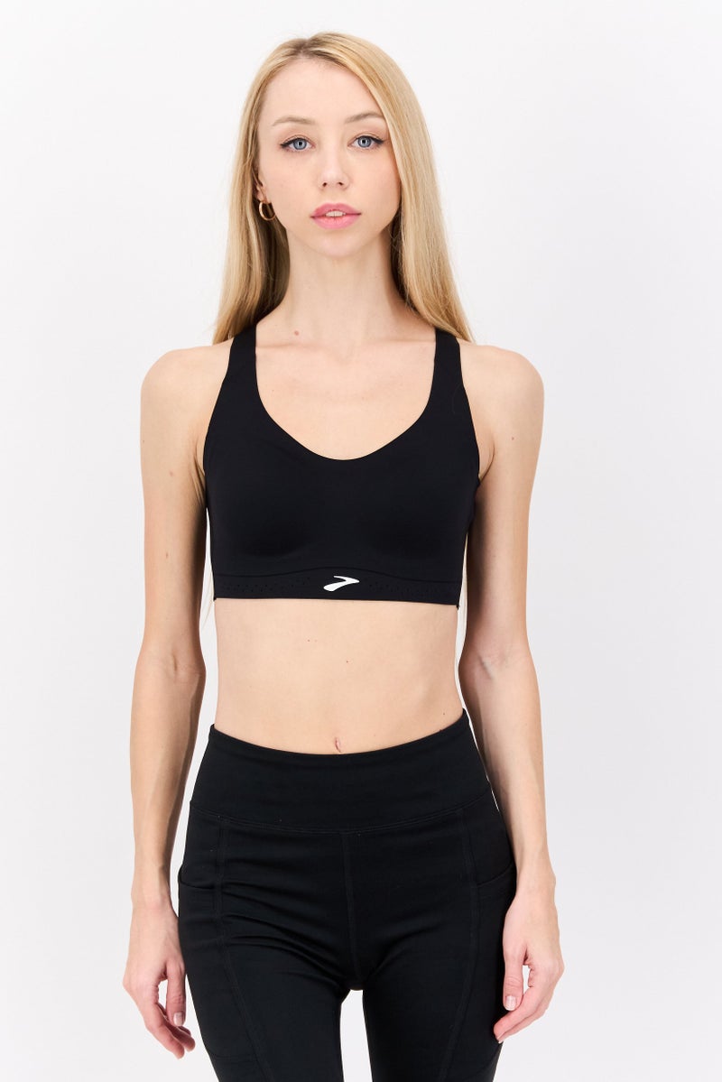 Brooks Women Sportswear Fit Lightly Padded Running Sports Bra, Black - Image 1